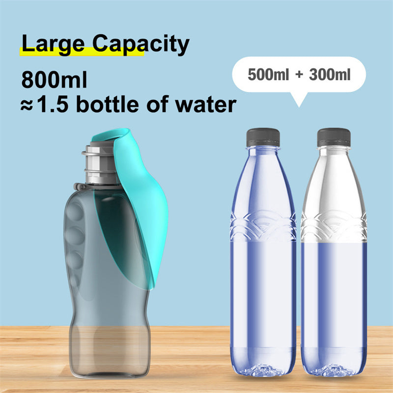 Garrafa de água portátil para cães, 800 ml