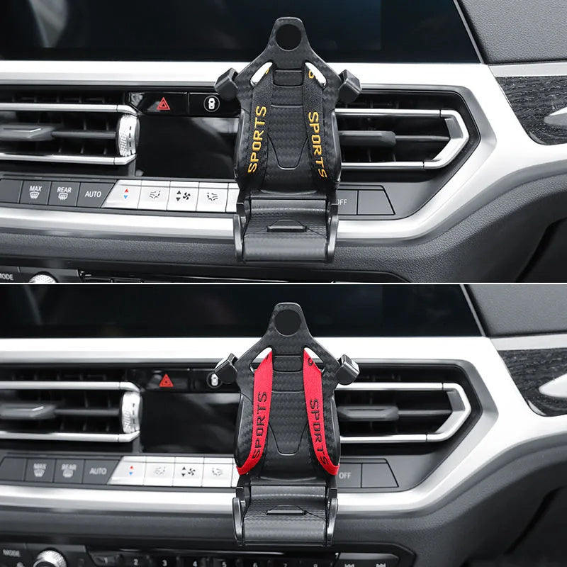 Suporte para telemóvel com formato de assento de corrida