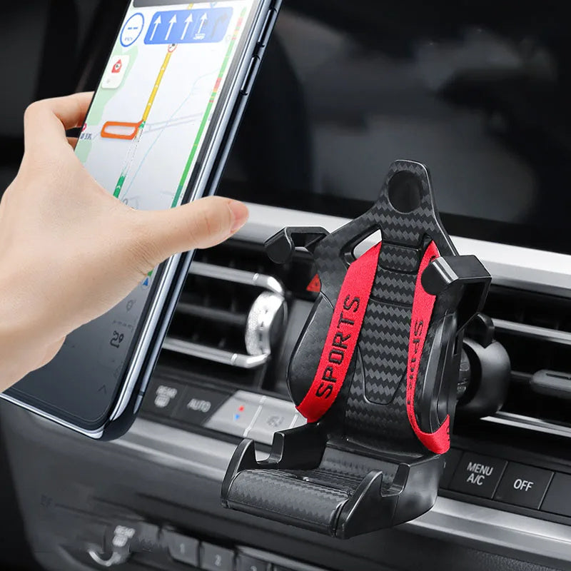 Suporte para telemóvel com formato de assento de corrida