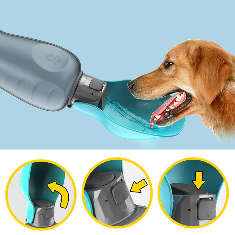Garrafa de água portátil para cães, 800 ml