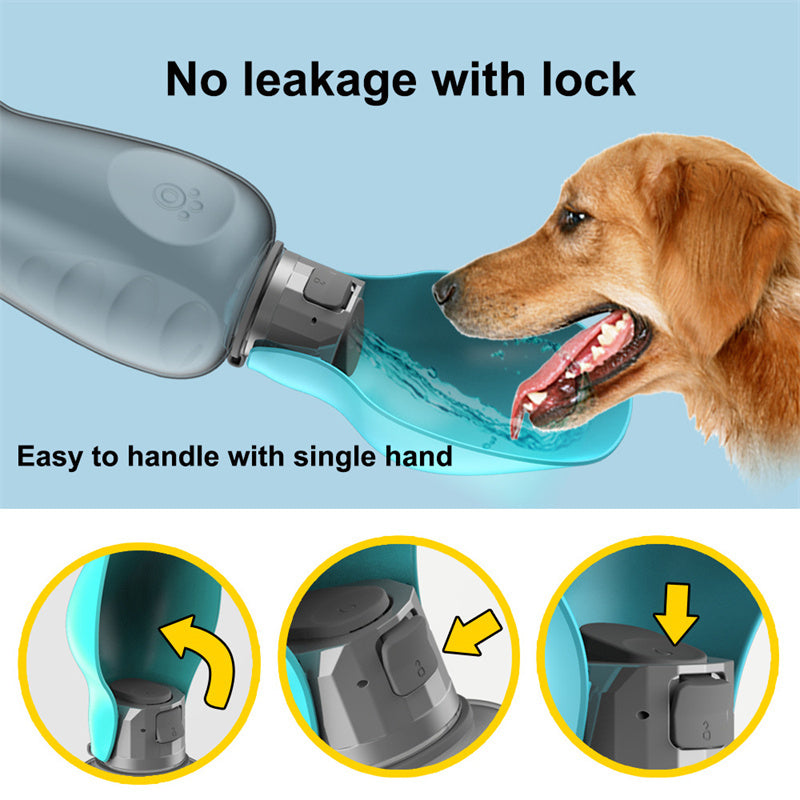 Garrafa de água portátil para cães, 800 ml