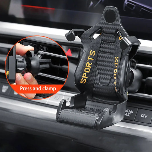 Suporte para telemóvel com formato de assento de corrida