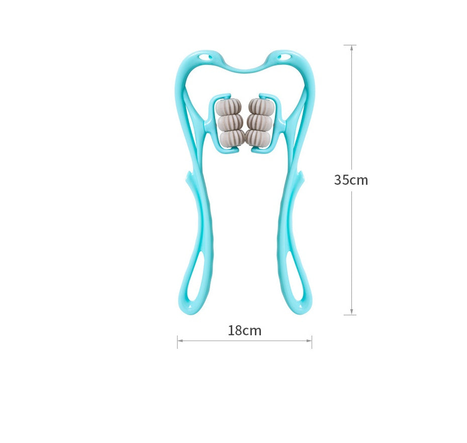 Massageador Cervical de 6 Rolos – Alívio Imediato para Dores no Pescoço e Ombros