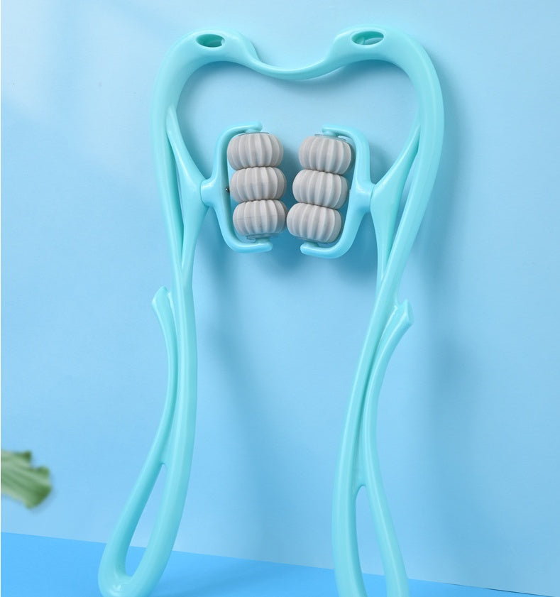 Massageador Cervical de 6 Rolos – Alívio Imediato para Dores no Pescoço e Ombros