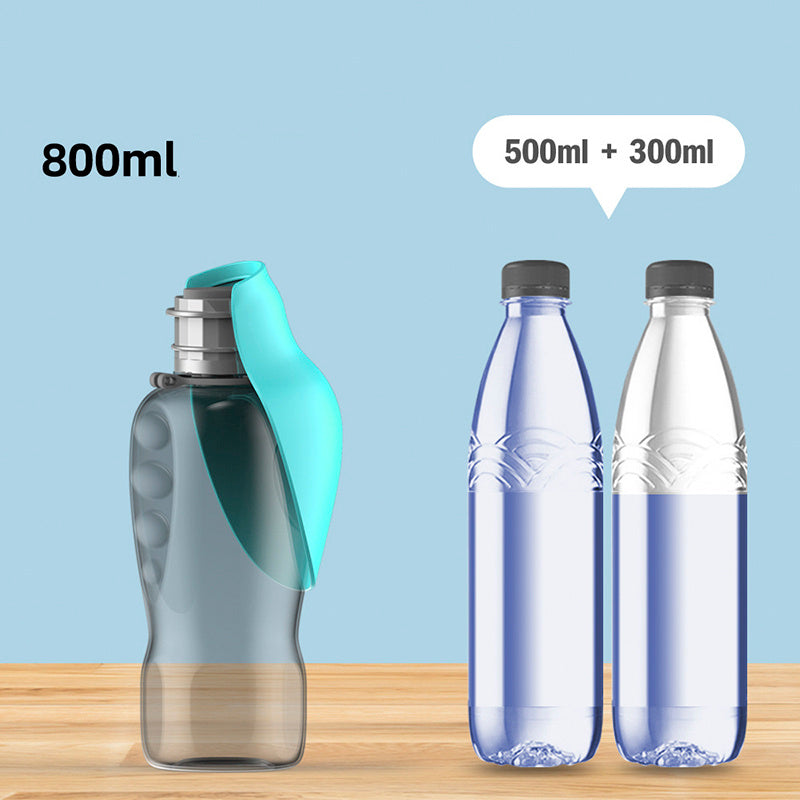 Garrafa de água portátil para cães, 800 ml